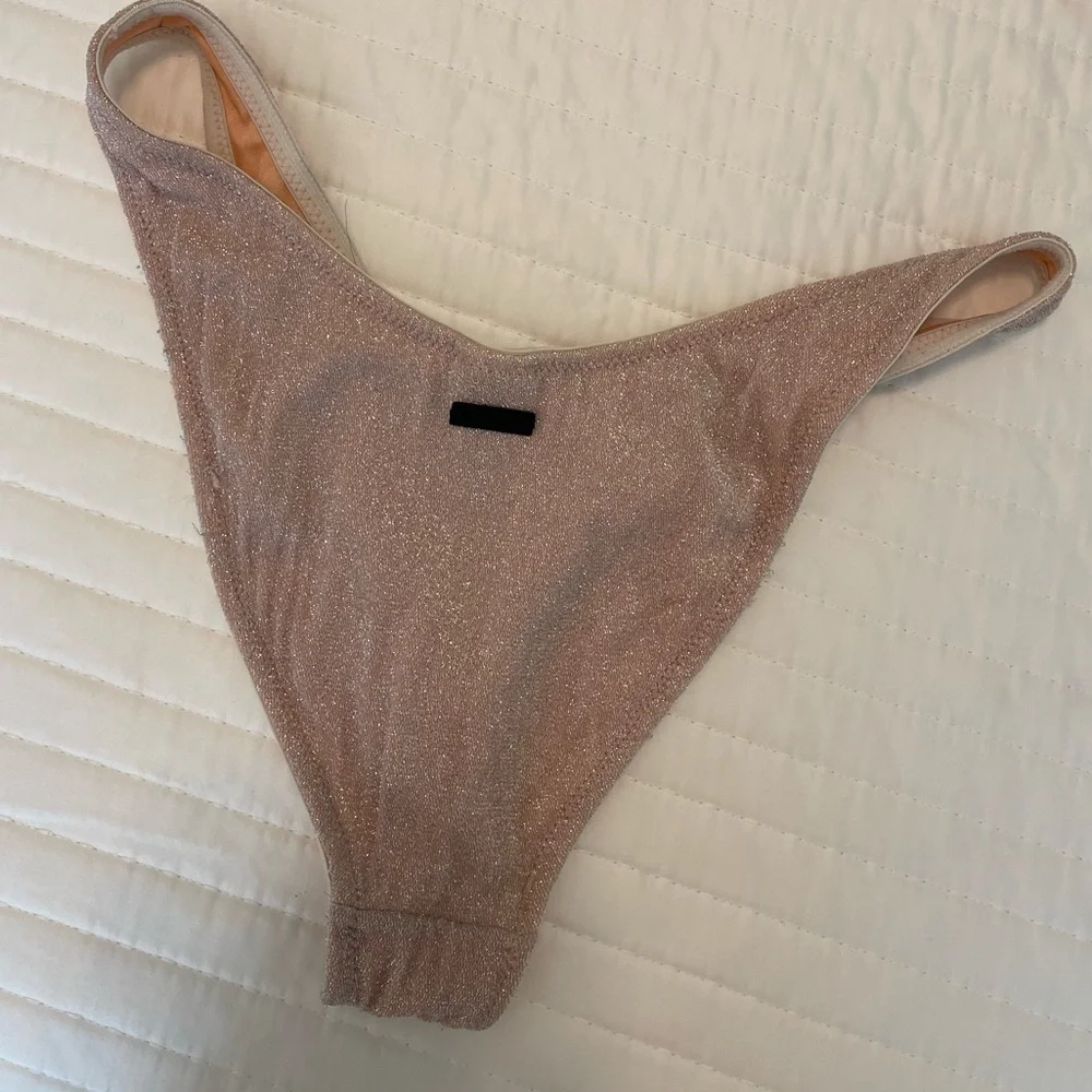 triangl swimwear Metallic Nude One-Shoulder Bikini Set